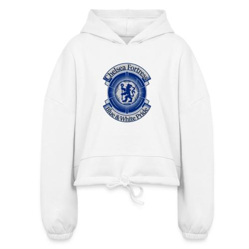 Chelsea Fortress T Shirt, Soccer City Pride Gift - Women’s Cropped Hoodie