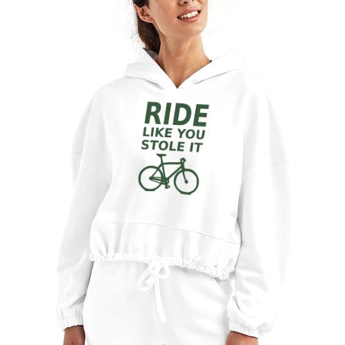 ride like you stole it - bicycle - Women’s Cropped Hoodie