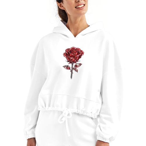 Silver Rose - Women’s Cropped Hoodie