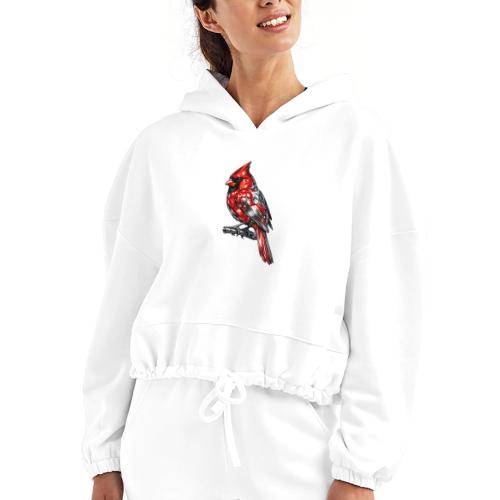 Silver Cardinal - Women’s Cropped Hoodie