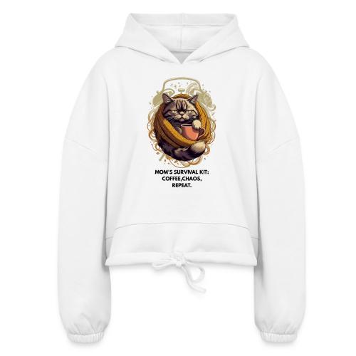Powered by Sarcasm Cat Tee - Women’s Cropped Hoodie