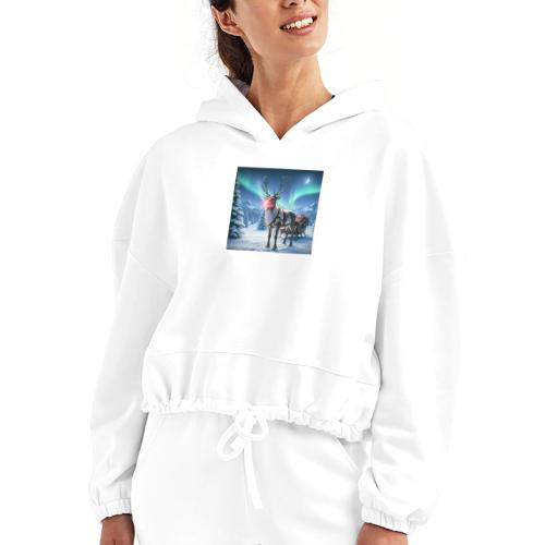 Rudolph the red nosed reindeer - Women’s Cropped Hoodie
