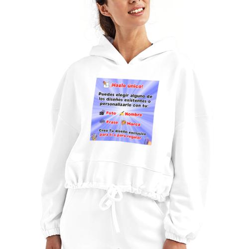 Personalized Souvenirs with Photo, Phrase, Design - Women’s Cropped Hoodie