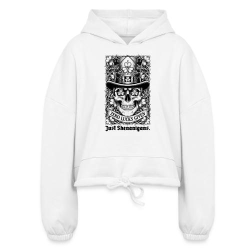 Salty Shamrock Skull T-Shirt - Women’s Cropped Hoodie