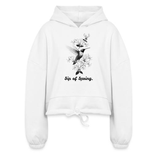 Hummingbird T-Shirt, Honeysuckle Vine - Women’s Cropped Hoodie