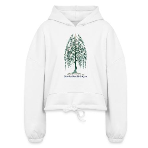 Easter Branches Bow Willow T Shirt, Easter Gift - Women’s Cropped Hoodie
