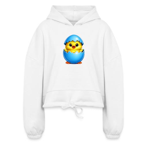 Easter Chick Blue - Women’s Cropped Hoodie