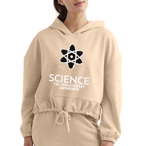 Science The Evolutionary Advocate White Design - Women’s Cropped Hoodie
