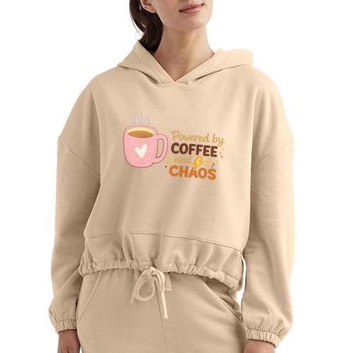 Powered by Coffee and Chaos - Women’s Cropped Hoodie