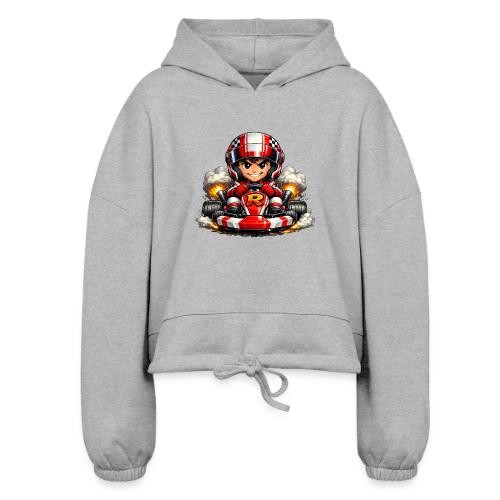 Carcadelogoracerfront - Women’s Cropped Hoodie