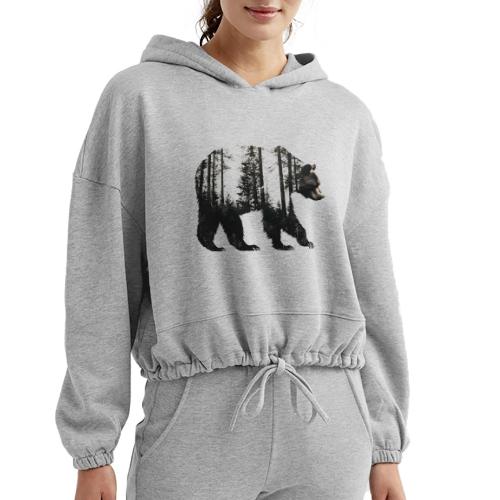 Evergreen Bear Silhouette - Women’s Cropped Hoodie