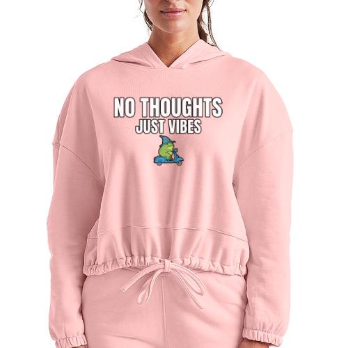 No Thoughts Just Vibes Funny Frog Shirt - Women’s Cropped Hoodie