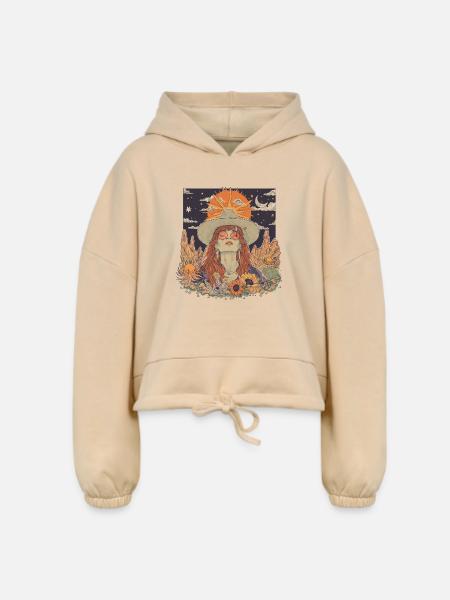 - Women’s Cropped Hoodie - nude - Front