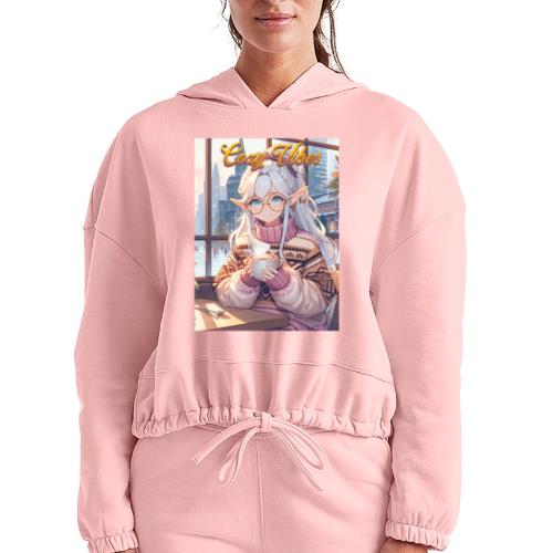 Cozy Cafe Vibes - Women’s Cropped Hoodie