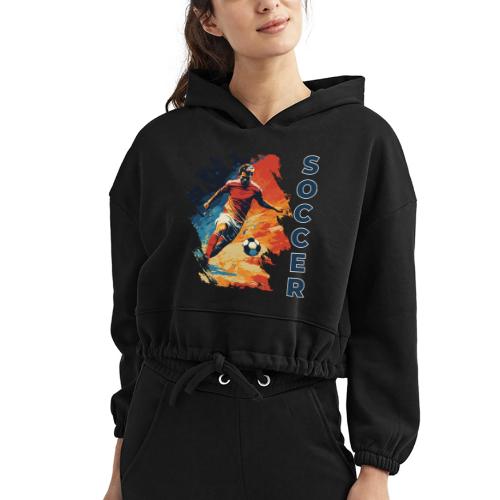 Soccer Action Pulse - Women’s Cropped Hoodie