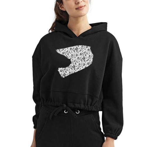 Floral Helmet - Women’s Cropped Hoodie