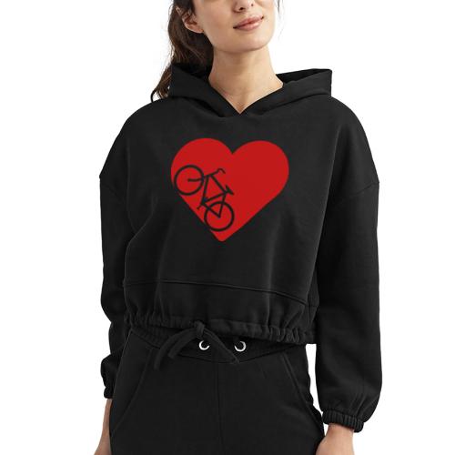 Bike in heart - Women’s Cropped Hoodie
