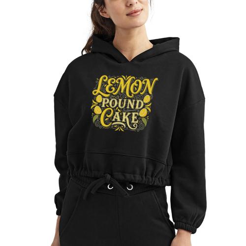 Lemon Pound Cake Vintage Flourish - Women’s Cropped Hoodie