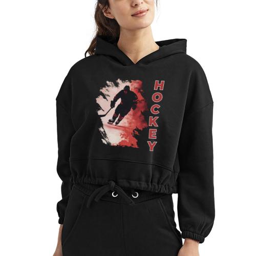 Hockey Fire - Women’s Cropped Hoodie