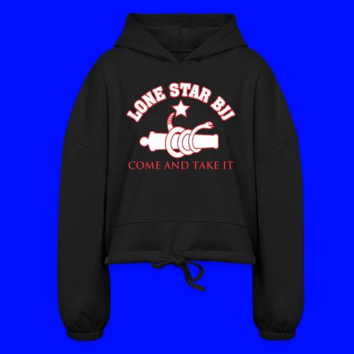 LONE STAR BRAZILIAN JIU-JITSU - Red and white - Women’s Cropped Hoodie