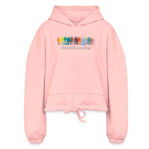 a church for all people - with colorful graphic - Women’s Cropped Hoodie