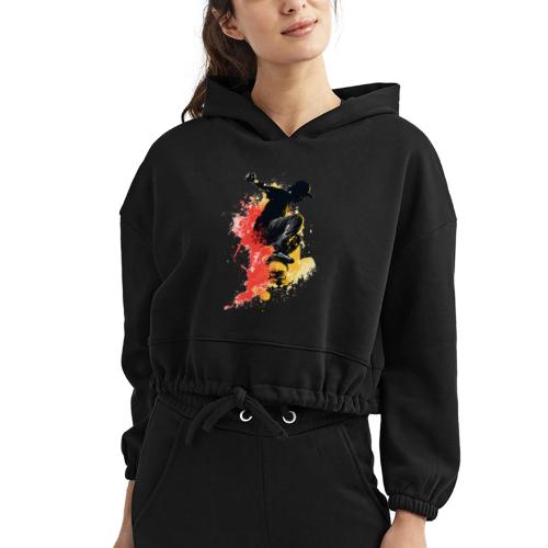 Skateboarding: Splash of Motion - Women’s Cropped Hoodie