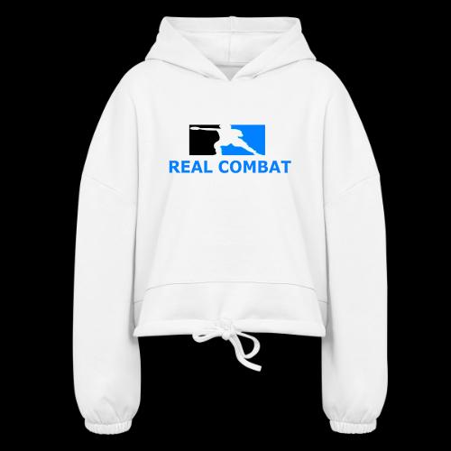 RCM MMA & BOXING Light Blue White Text - Women’s Cropped Hoodie