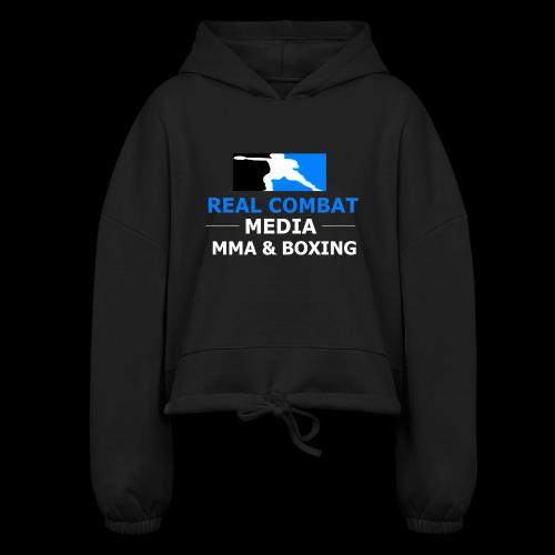 RCM MMA & BOXING Light Blue White Text - Women’s Cropped Hoodie