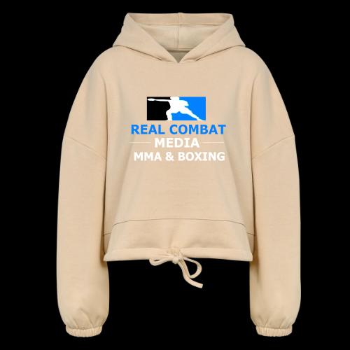 RCM MMA & BOXING Light Blue White Text - Women’s Cropped Hoodie