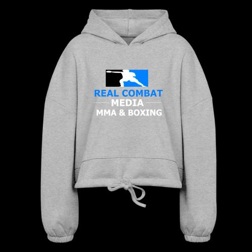 RCM MMA & BOXING Light Blue White Text - Women’s Cropped Hoodie