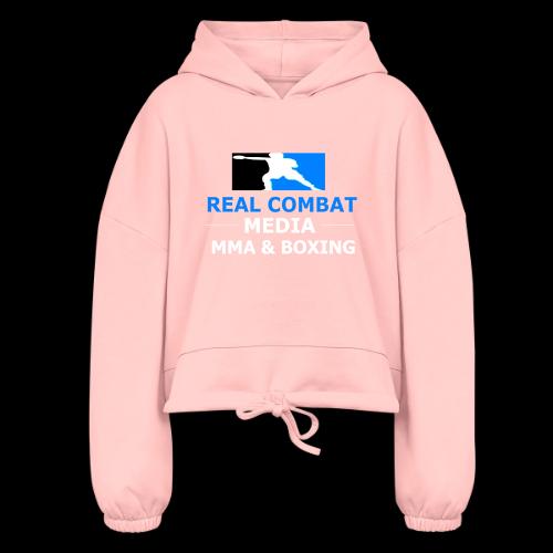 RCM MMA & BOXING Light Blue White Text - Women’s Cropped Hoodie