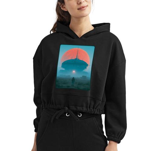 Astronaut Alien Outpost Design - Women’s Cropped Hoodie
