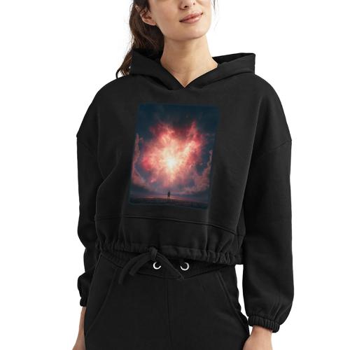 Supernova Sky Sci-Fi Artwork - Women’s Cropped Hoodie