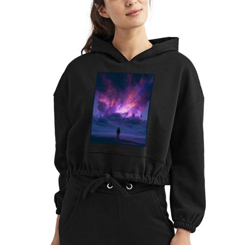 Cosmic Supernova Night Design - Women’s Cropped Hoodie