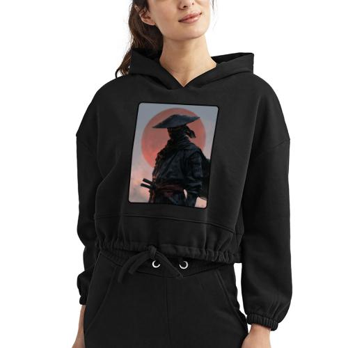 Ninja Warrior Under the Red Sun - Women’s Cropped Hoodie