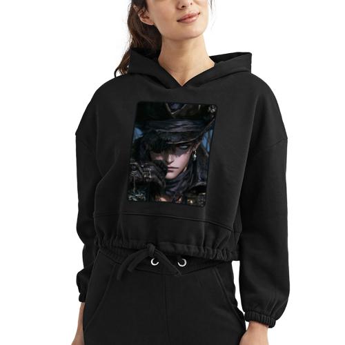 Dark Anime Pirate Warrior - Women’s Cropped Hoodie