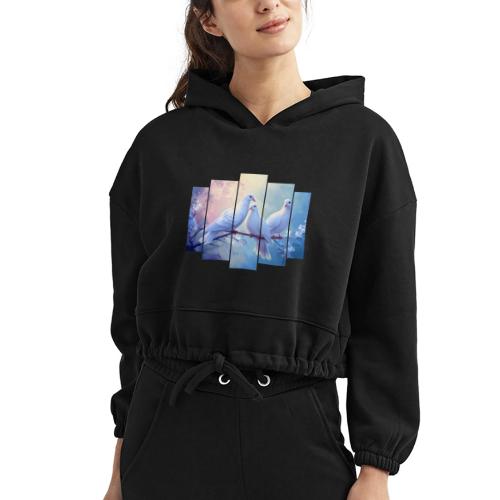 Symbols of Peace and Serenity - Women’s Cropped Hoodie