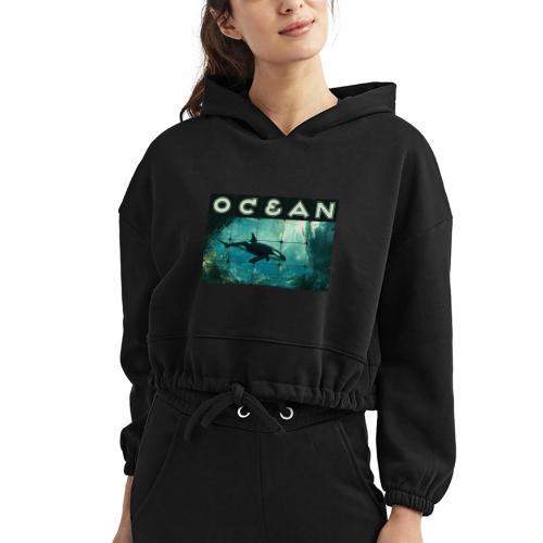 Ocean: Silent Hunter - Women’s Cropped Hoodie