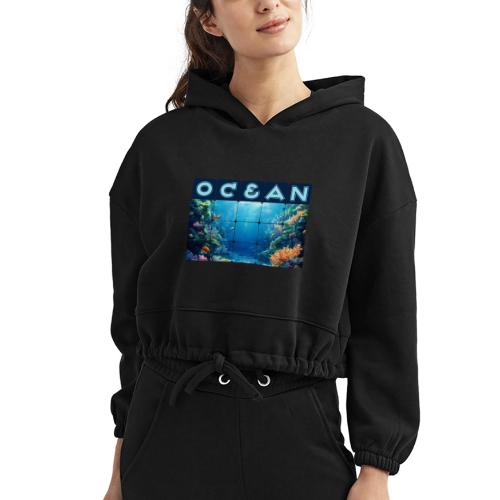 Ocean: Tropical Drift - Women’s Cropped Hoodie