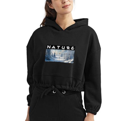 Nature: Frozen Horizon - Women’s Cropped Hoodie