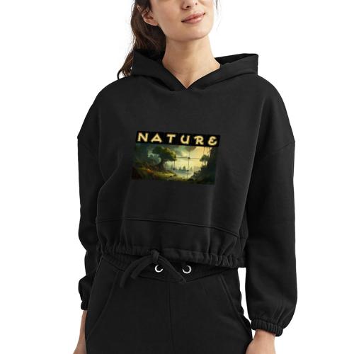 Whispers of Green Peaks - Women’s Cropped Hoodie