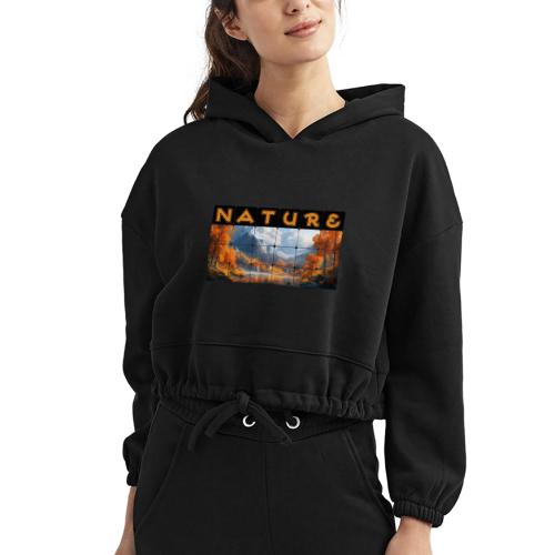 Nature: Golden Autumn Escape - Women’s Cropped Hoodie