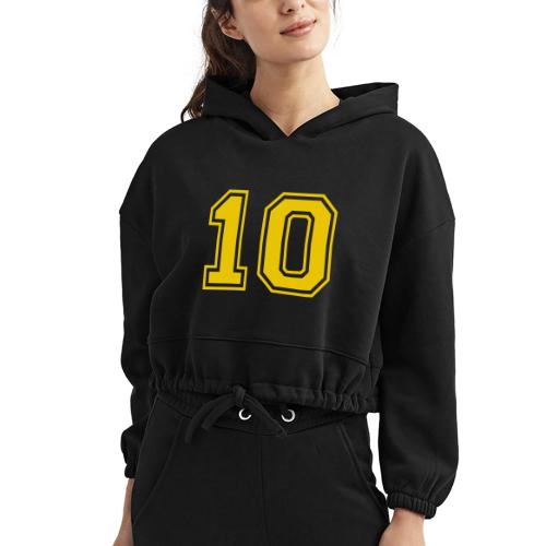 Number 10 in a classic athletic collegiate font - Women’s Cropped Hoodie