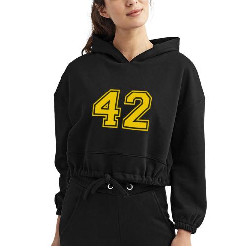 Number 42 in a classic athletic collegiate font - Women’s Cropped Hoodie