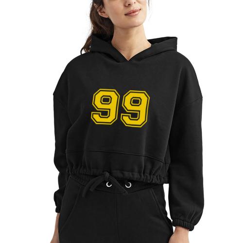 Number 99 in a classic athletic collegiate font - Women’s Cropped Hoodie