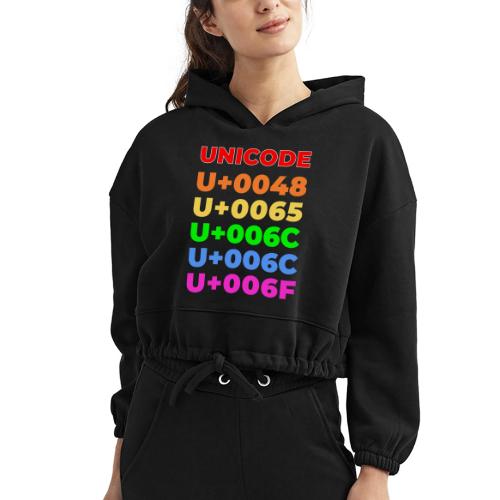 Hello, in unicode - Women’s Cropped Hoodie