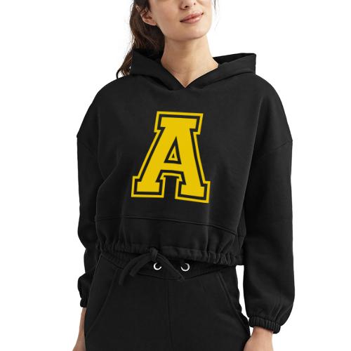 Letter A – Capital Athletic Alphabet Monogram - Women’s Cropped Hoodie