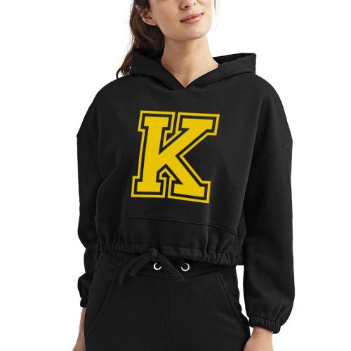 Letter k – Capital Athletic Alphabet Monogram - Women’s Cropped Hoodie