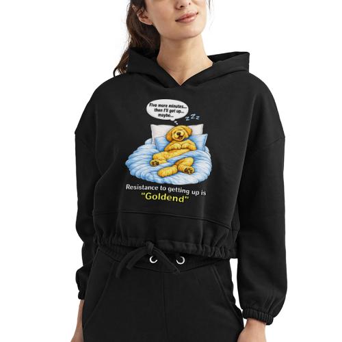 Funny Goldendoodle Sleeping design. - Women’s Cropped Hoodie