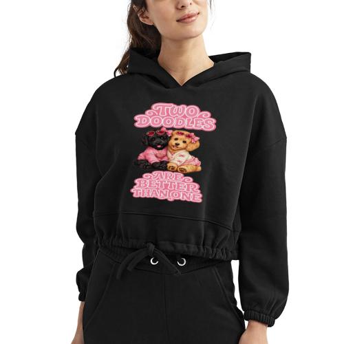 Two Doodles Are Better Than One - Women’s Cropped Hoodie